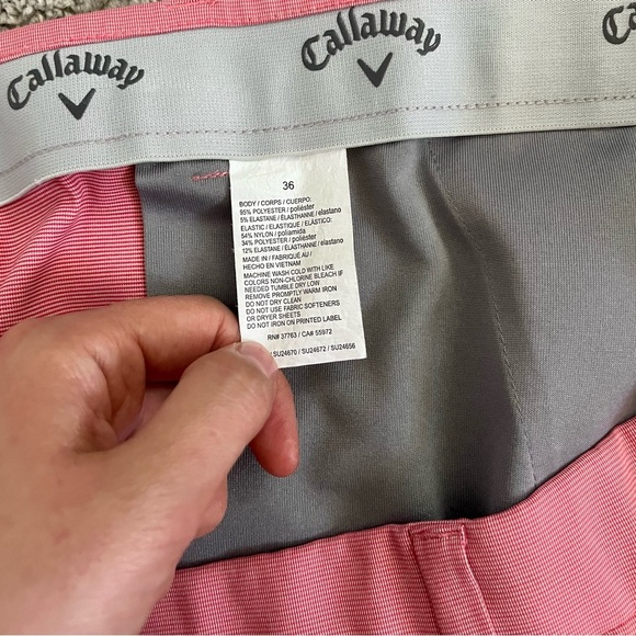 Callaway Men’s Opti-Dri Active Waistband Golf Shorts RN#37763 Salmon/Red 36” - Picture 4 of 4